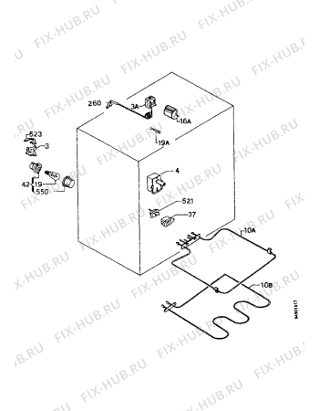 Взрыв-схема плиты (духовки) Zanussi HN433PW - Схема узла Electrical equipment